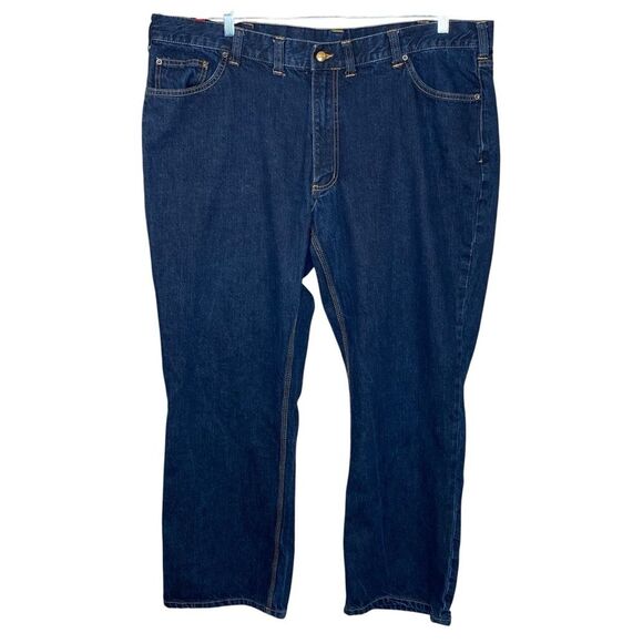 Carhartt Relaxed Fit Jeans Mens Size 44 x 30 Dark Wash Sturdy 100% Cotton - Picture 1 of 5